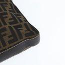 FENDI Zucca Canvas Celeria Shoulder Bag Black Brown Auth 150078-9