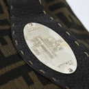 FENDI Zucca Canvas Celeria Shoulder Bag Black Brown Auth 150078-10