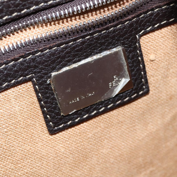 FENDI Zucca Canvas Celeria Shoulder Bag Black Brown Auth 150078