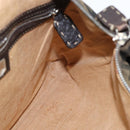 FENDI Zucca Canvas Celeria Shoulder Bag Black Brown Auth 150078-18