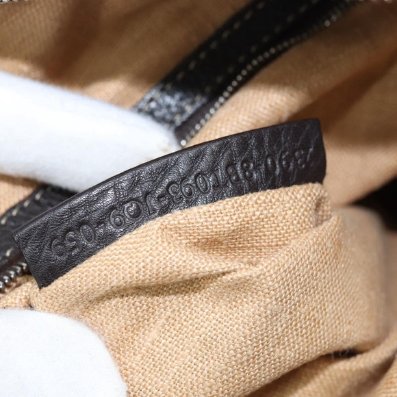 FENDI Zucca Canvas Celeria Shoulder Bag Black Brown Auth 150078