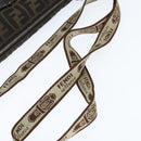 FENDI Zucca Canvas Celeria Shoulder Bag Black Brown Auth 150078-7