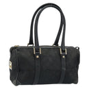 GUCCI GG Canvas Boston Bag Black Gold 000 0851 Auth 150082-1