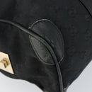 GUCCI GG Canvas Boston Bag Black Gold 000 0851 Auth 150082-11