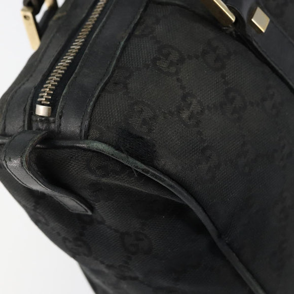 GUCCI GG Canvas Boston Bag Black Gold 000 0851 Auth 150082