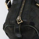 GUCCI GG Canvas Boston Bag Black Gold 000 0851 Auth 150082-15