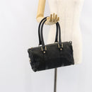 GUCCI GG Canvas Boston Bag Black Gold 000 0851 Auth 150082-24