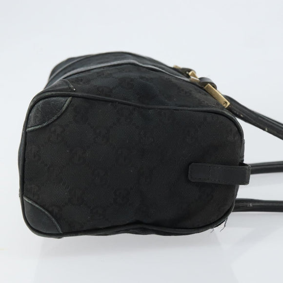 GUCCI GG Canvas Boston Bag Black Gold 000 0851 Auth 150082