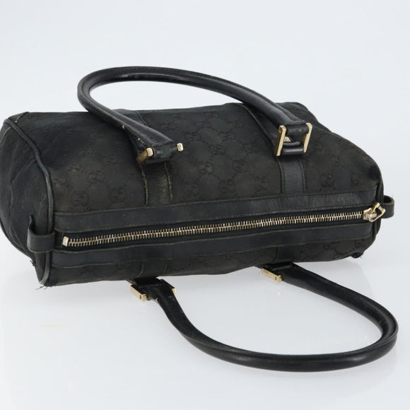 GUCCI GG Canvas Boston Bag Black Gold 000 0851 Auth 150082