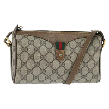 GUCCI GG Supreme Web Sherry Line Bag PVC Beige Gold 89 02 018 Auth 150084