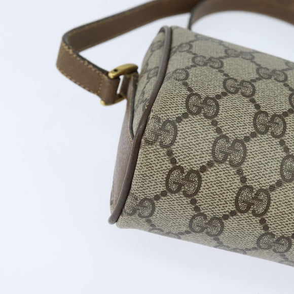 GUCCI GG Supreme Web Sherry Line Bag PVC Beige Gold 89 02 018 Auth 150084