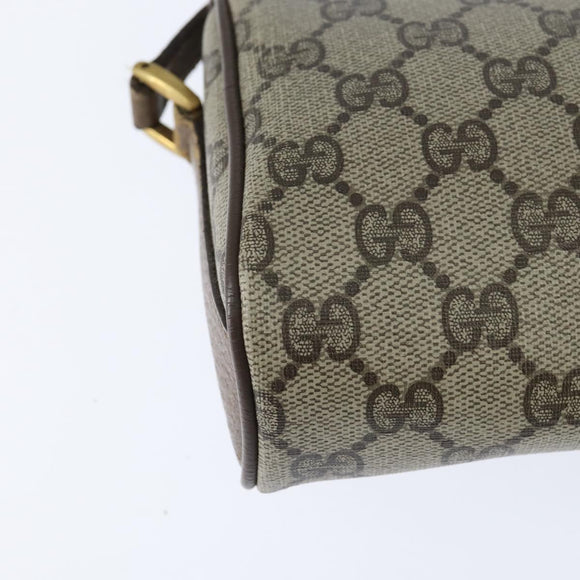 GUCCI GG Supreme Web Sherry Line Bag PVC Beige Gold 89 02 018 Auth 150084