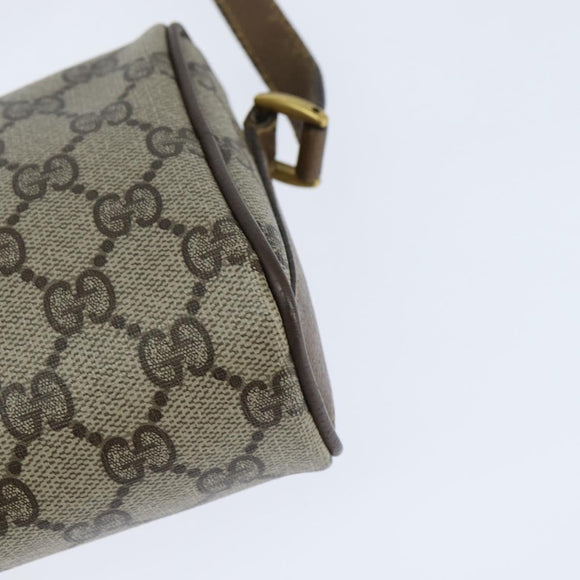 GUCCI GG Supreme Web Sherry Line Bag PVC Beige Gold 89 02 018 Auth 150084