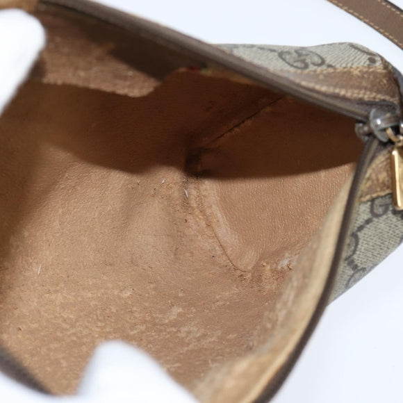 GUCCI GG Supreme Web Sherry Line Bag PVC Beige Gold 89 02 018 Auth 150084