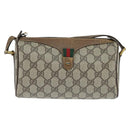 GUCCI GG Supreme Web Sherry Line Bag PVC Beige Gold 89 02 018 Auth 150084-13