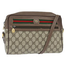 GUCCI GG Supreme Web Sherry Line Shoulder Bag PVC Beige 001 44 6472 Auth 150085-1