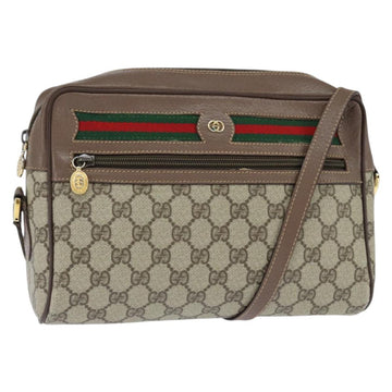 GUCCI GG Supreme Web Sherry Line Shoulder Bag PVC Beige 001 44 6472 Auth 150085