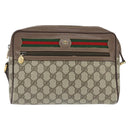 GUCCI GG Supreme Web Sherry Line Shoulder Bag PVC Beige 001 44 6472 Auth 150085-13