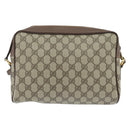 GUCCI GG Supreme Web Sherry Line Shoulder Bag PVC Beige 001 44 6472 Auth 150085-2