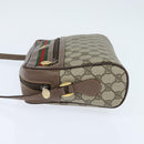 GUCCI GG Supreme Web Sherry Line Shoulder Bag PVC Beige 001 44 6472 Auth 150085-3