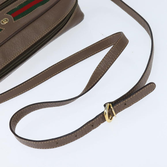 GUCCI GG Supreme Web Sherry Line Shoulder Bag PVC Beige 001 44 6472 Auth 150085