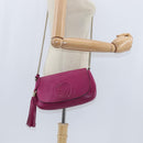 GUCCI Chain Soho Shoulder Bag Leather Pink Gold 336752 Auth 150086-22