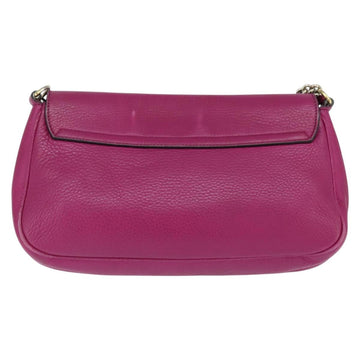 GUCCI Chain Soho Shoulder Bag Leather Pink Gold 336752 Auth 150086 - 0