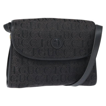GUCCI Shoulder Bag Nylon Black Gold 001 14 0712 Auth 150087