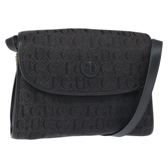 GUCCI Shoulder Bag Nylon Black Gold 001 14 0712 Auth 150087