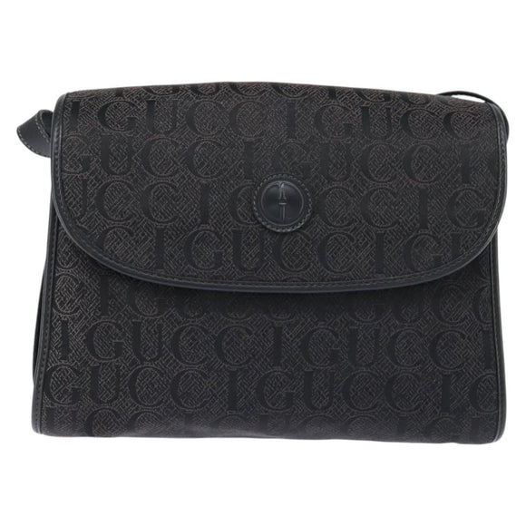 GUCCI Shoulder Bag Nylon Black Gold 001 14 0712 Auth 150087