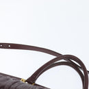 PRADA Gathered Hand Bag Leather 2way Bordeaux Gold Auth 150088-9