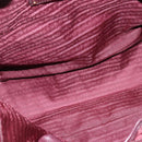 PRADA Gathered Hand Bag Leather 2way Bordeaux Gold Auth 150088-11