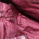 PRADA Gathered Hand Bag Leather 2way Bordeaux Gold Auth 150088-21