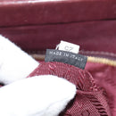 PRADA Gathered Hand Bag Leather 2way Bordeaux Gold Auth 150088-23