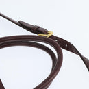 PRADA Gathered Hand Bag Leather 2way Bordeaux Gold Auth 150088-14