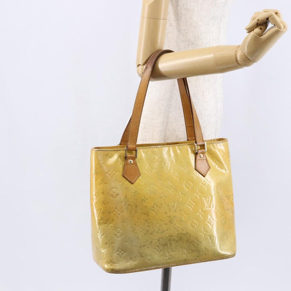 LOUIS VUITTON Monogram Vernis Houston Hand Bag Gris M91053 LV Auth 150109