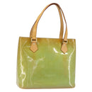 LOUIS VUITTON Monogram Vernis Houston Hand Bag Baby Blue M91005 LV Auth 150110-1