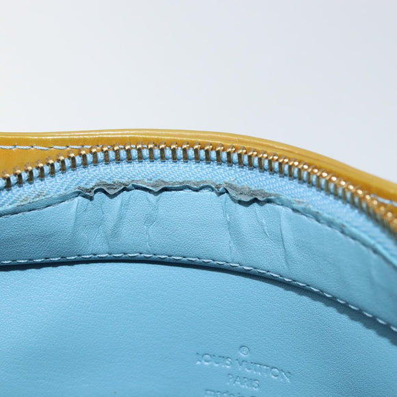 LOUIS VUITTON Monogram Vernis Houston Hand Bag Baby Blue M91005 LV Auth 150110