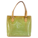 LOUIS VUITTON Monogram Vernis Houston Hand Bag Baby Blue M91005 LV Auth 150110-13