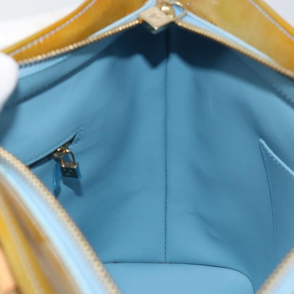 LOUIS VUITTON Monogram Vernis Houston Hand Bag Baby Blue M91005 LV Auth 150110
