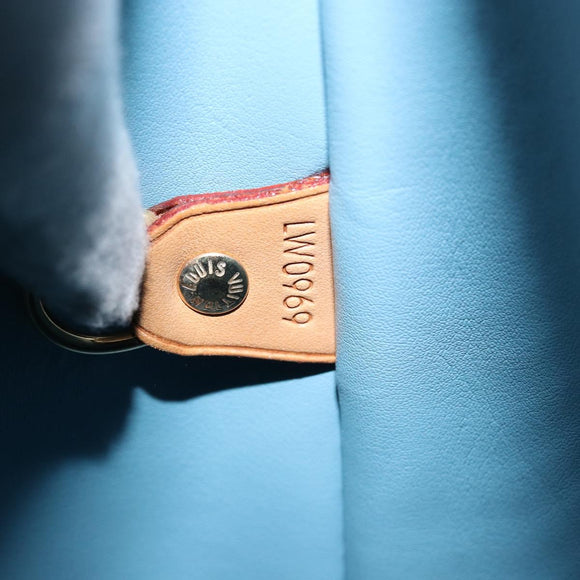 LOUIS VUITTON Monogram Vernis Houston Hand Bag Baby Blue M91005 LV Auth 150110