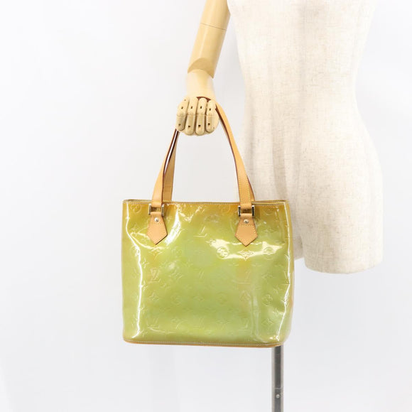 LOUIS VUITTON Monogram Vernis Houston Hand Bag Baby Blue M91005 LV Auth 150110