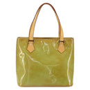 LOUIS VUITTON Monogram Vernis Houston Hand Bag Baby Blue M91005 LV Auth 150110-2