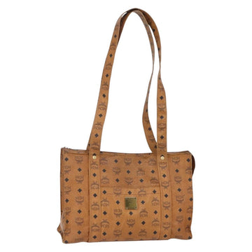 MCM Logogram Vicetos Tote Bag PVC Leather Brown Gold Auth 150113