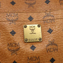 MCM Logogram Vicetos Tote Bag PVC Leather Brown Gold Auth 150113-14
