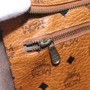 MCM Logogram Vicetos Tote Bag PVC Leather Brown Gold Auth 150113-16