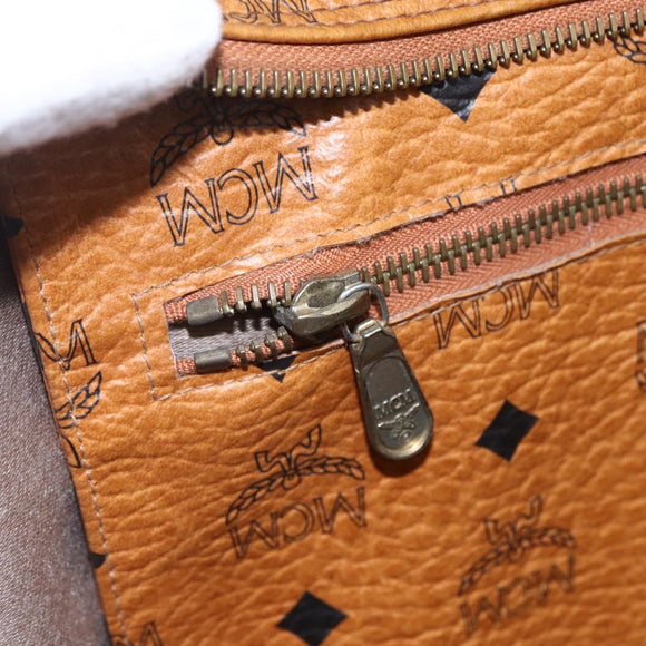 MCM Logogram Vicetos Tote Bag PVC Leather Brown Gold Auth 150113