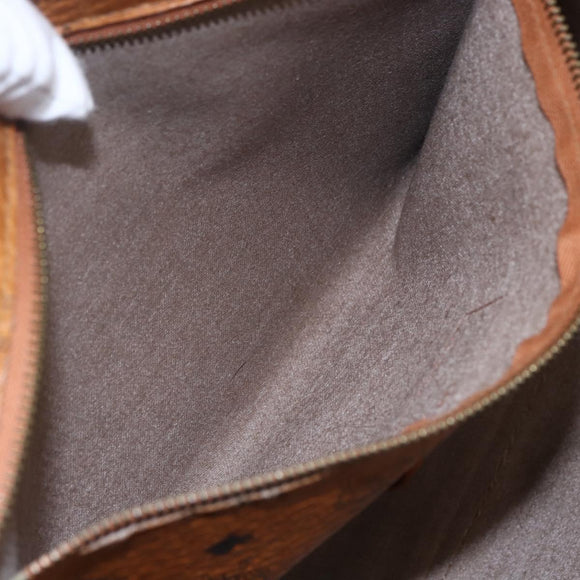 MCM Logogram Vicetos Tote Bag PVC Leather Brown Gold Auth 150113