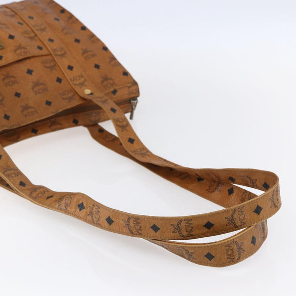 MCM Logogram Vicetos Tragetasche PVC Leder Braun Gold Orig 150113