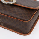 CELINE Macadam Canvas Shoulder Bag PVC Leather Brown Gold Auth 150117-14